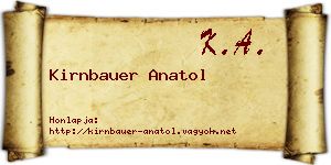 Kirnbauer Anatol névjegykártya